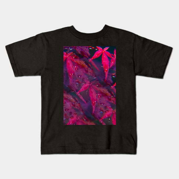 Japanese maple, or Acer, shot through a prisma Kids T-Shirt by karinelizabeth